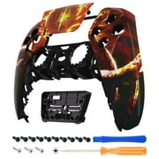 eXtremeRate The Great Flaming Overlord Touchpad Front Housing Shell Compatible with ps5 Controller, DIY Replacement Shell Custom Touch Pad Cover Faceplate Compatible with ps5 Controller