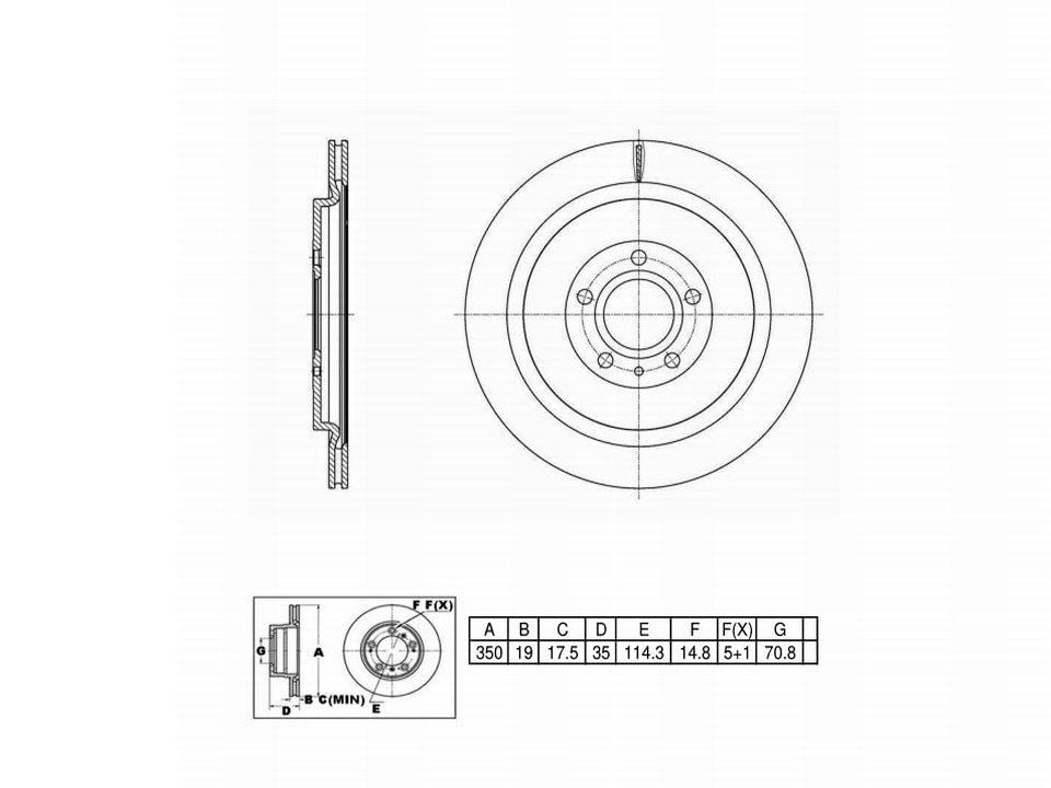 Winstop Brake Rotor, Rear WS249528, Ford Mustang 2014-2013