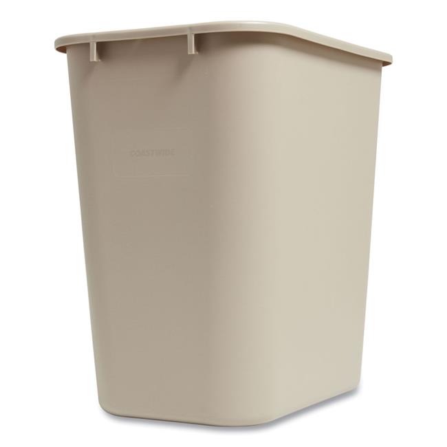 Coastwide Professional CW56434 10.25 gal Plastic Open Top Indoor Trash Can, Beige