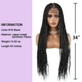 thumbnail image 4 of 34" Long Knotless Cornrow Box Braided Wigs For Black Women Lace Front African Braiding Hair Synthetic Lace Frontal Lightweight Dreadlock Wig (#1B #Black), 4 of 6