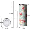 thumbnail image 5 of 20oz Pioneer Flower Skinny Tumblers Stainless Steel Tumbler with Lid and Straw,Vacuum Insulated Double Wall Travel Tumbler Cups with Cleaning Brush for Coffee,Tea, 5 of 6