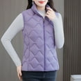 thumbnail image 5 of Busydd Womens Vest Warm Comfortable Solid Color Zipper Puffer Vest Casual Sleeveless Winter Vest for Women with Pockets 2XL, 5 of 9