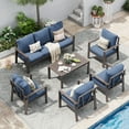 thumbnail image 4 of UDPATIO Aluminum Patio Furniture Set, Contemporary Outdoor Couch Set, Aluminum Patio Conversation Set, Blue, 4 of 8