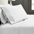 thumbnail image 2 of Hotel Style Luxury 4-Piece 600 Thread Count White Solid Cotton Bed Sheet Set, Queen, 2 of 8