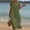 Army Green women's v neck maxi dress a1, variant on Women's Short Sleeve V Neck Button Down Maxi Dress Flowy Casual Midi Dress Solid Boho Loose Beach Vacation Swing Dresses Summer, White S