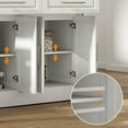 thumbnail image 3 of Kepooman Kitchen Island Cart with Wheels, Serving Utility Carts with Stainless Steel Top, Adjustable Shelves, 2 Drawers, Spice, Knife and Towel Rack, White, 3 of 7