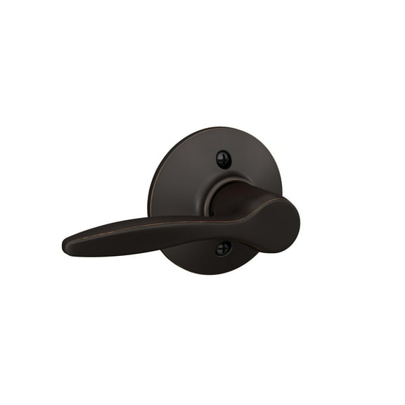 Schlage F170DEL716LH Delfayo Lever with Standard Trim One Sided Non-Turning Dummy Door Handle, Aged Bronze