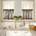 thumbnail image 2 of Farmhouse Retro Barn Berry Star Kitchen Valances Curtains Set,Vintage Wooden Autumn Pumpkin Floral Kitchen Valance Rod Pocket Short Drapes, 2 of 6