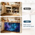 thumbnail image 4 of Starry Sky Cabinet Curtain 32"Wx55"L,Dustproof Pantry Door Curtain W/ Self Adhesive Tape,Modern Rustic Blue Purple Ombre Star Night Tall Storage Cover Privacy Drape for Bathroom Kitchen Laundry Room, 4 of 9