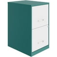 thumbnail image 1 of Space Solutions 18in. 2 Drawer Metal File Cabinet in Teal/White, 1 of 12