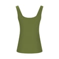 thumbnail image 4 of Royisotas Sleeveless Womens Tank Tops Army Green Summer Casual Womens Camisole Tank Tops Crew Neck Solid Color Slim Womens Cami Tops, 4 of 6