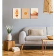 thumbnail image 4 of Boho Wall-Art For Bedroom - Mid Century Modern Decor Canvas Print - Orange Minimalist Art Wall Decor Ready To Hang 16" x 12" x 3 Pieces, 4 of 6