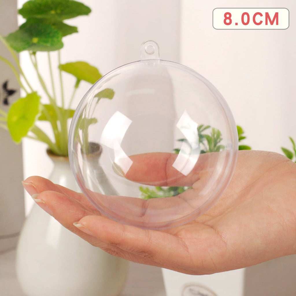 Details about   Christmas Plastic Craft Ball Sphere Baubles Fillable Xmas Tree Ornament Decors 