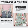 thumbnail image 6 of Pioneer Flower Floral Print Pattern Apron-Garden Aprons for Women with Pockets-Cotton Linen Waterproof Kitchen Cooking Gardening Aprons Adjustable for Kitchen,Cooking,BBQ and Salon 33x27 Inch, 6 of 7