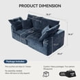thumbnail image 6 of LazySunsets 79 Inches Cloud Boneless Loveseat, Wide & Deep Seat Boneless Cloud Couch With Multi-Purpose Round Pillow, No Assembly (Blue), 6 of 6