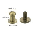 thumbnail image 2 of Unique Bargains 10 Set 5mm Solid Brass Round Head Stud Screw Rivets for DIY Leather Belt Wallet Handbag Decoration, Bronze Tone, 2 of 5