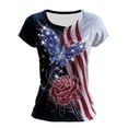 thumbnail image 2 of Goodtrade8 Short Sleeve T Shirts for Women Summer American Pullover July 4th Red White and Blue Red White and Blue Independence Day , Graphic Casual Womens Tops Crew Neck, 2 of 5