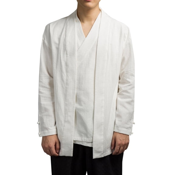 Vedolay Mens Cardigan Sweater Simple Solid Color Fashion Cardigans Jacket Coat White,L