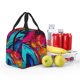 thumbnail image 5 of Fotbe Colorful Abstract Swirls Bolsa Térmica con Estampado y Forro de Aluminio Grueso Bolsa de Almuerzo con Bolsillo Frontal para Hombres y Mujeres, Ideal para Trabajo, Escuela, 5 of 8