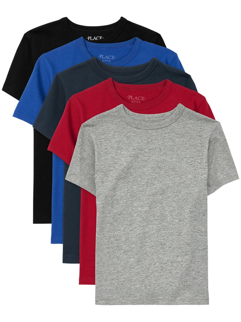 The Children's Place Boys Short Sleeve Layering T-Shirt, 5-Pack