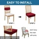 thumbnail image 3 of Fundas de asiento impermeables para sillas de comedor, juego de 2, fundas protectoras para asientos de silla lavables y extraíbles de jacquard elástico, sin fundas traseras, color rojo vino, 3 of 7