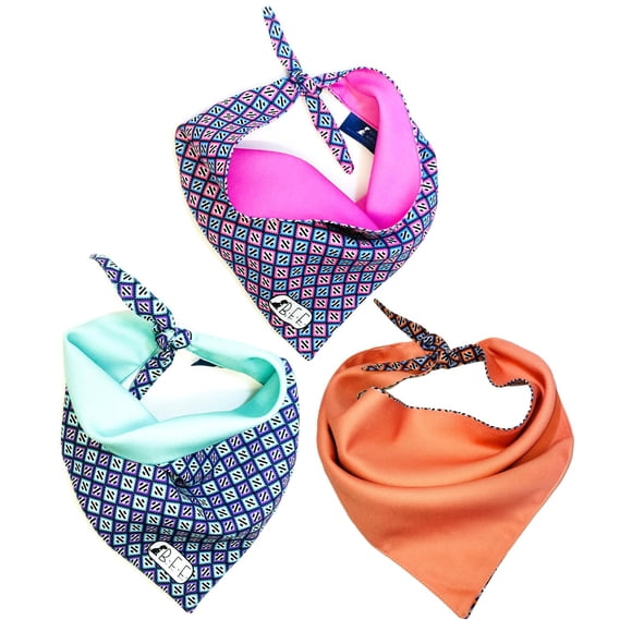 Bandanas para perros BFF set de 3 piezas Ajedrez Rosa