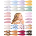 thumbnail image 1 of Hebillas para el cabello doboi 40 piezas para niña pequeña con estampado floral, clips de 5.6 cm, 1 of 8