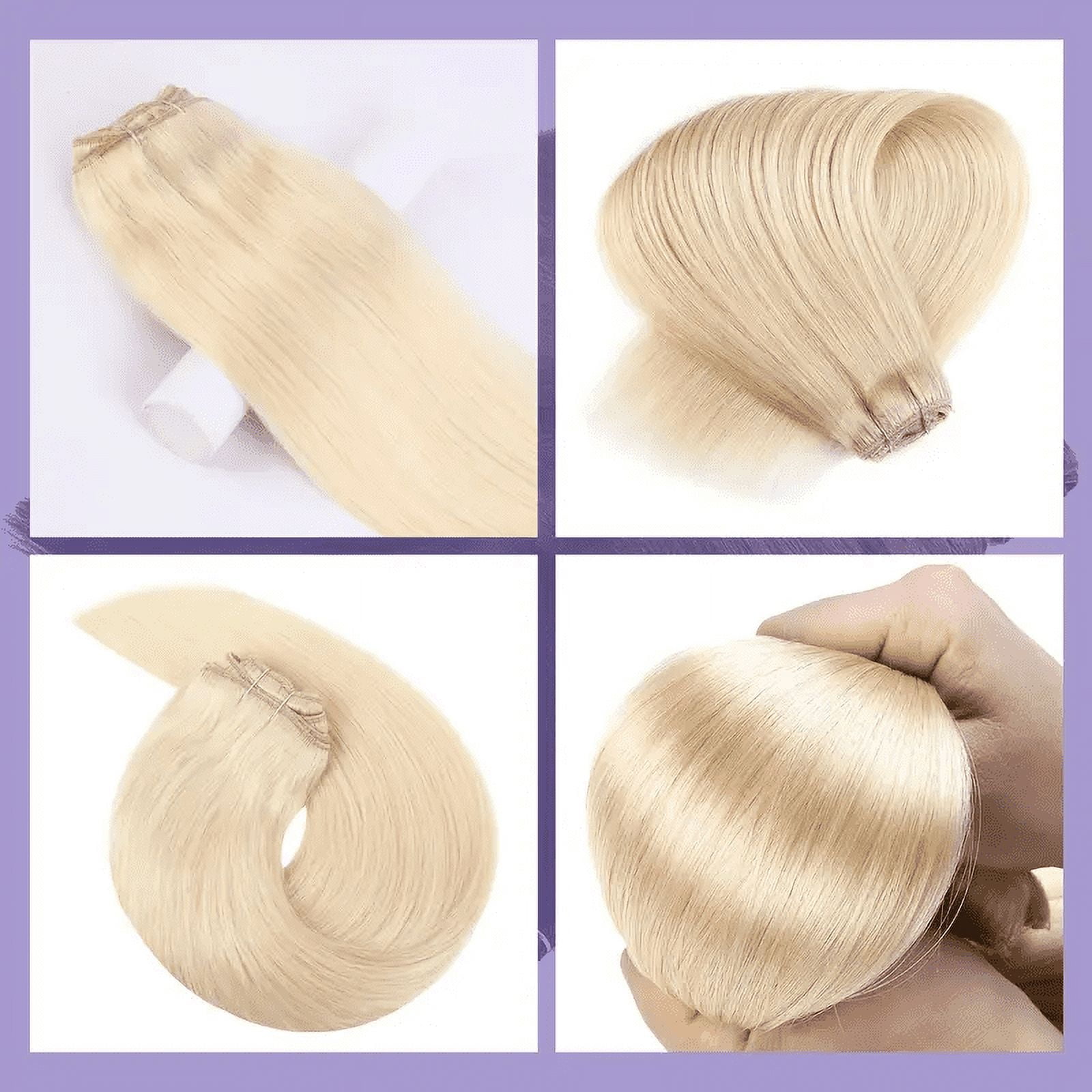 Vlasy Straight Clip In  Hair Extensions 12inches Real Human Hair 7Pcs Clip In Light Blonde Human Hair Extensions