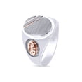 thumbnail image 3 of AFFY Our Lady of Guadalupe Two-Tone 14k White Gold Over 925 Sterling Silver Signet Mens Ring, Ring Size 7, 3 of 3