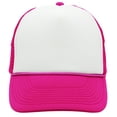 thumbnail image 3 of Double tone contrast poly foam mesh back trucker cap (White/Pink), 3 of 5