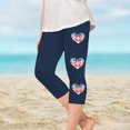 thumbnail image 2 of ZACPNCV Girls Athletic Capri Leggings Independence Day Print High Waist Kids Leggings Athletic Sports Workout Dance Tights Cropped Pants Navy 8-9 Years, 2 of 9