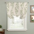 thumbnail image 2 of Green Botanical Balloon Curtains for Bedroom/Front Door/Bathroom, Pastoral Elegant Spring Floral Rustic Tie Up Curtains 63 Inch Length Light Filtering Kitchen Curtains Shades for Windows 46"x63", 2 of 8