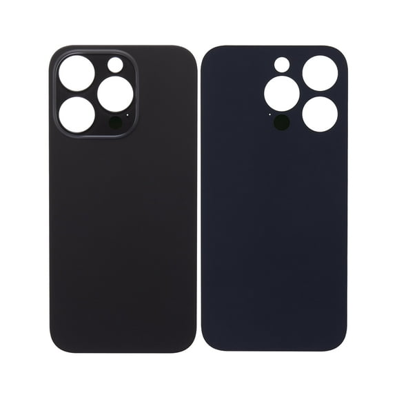 Replacement Back Glass With 3M Adhesive Compatible For iPhone 14 Pro (No Logo / Large Camera Hole) (Space Black)
