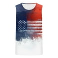thumbnail image 4 of Shirts for Men under $5 Independence Day Sleeveless Printing Pullover Round Neck Casual Sports Tank Red XXL, 4 of 4