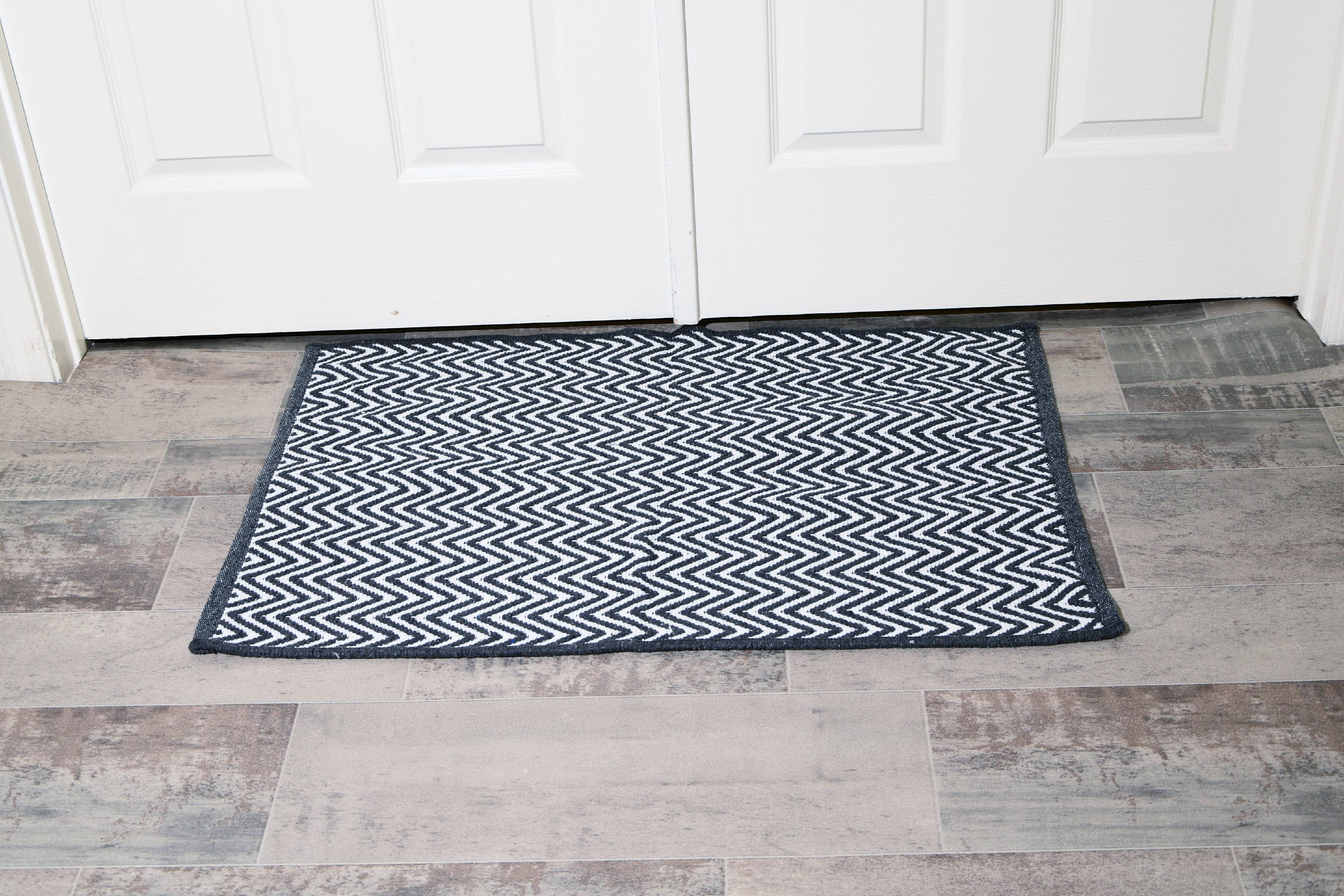 Beige & White Cotton Door mat Rug Indoor Outdoor - 2x3' Zig Zag Entran –  MystiqueDecors By AK
