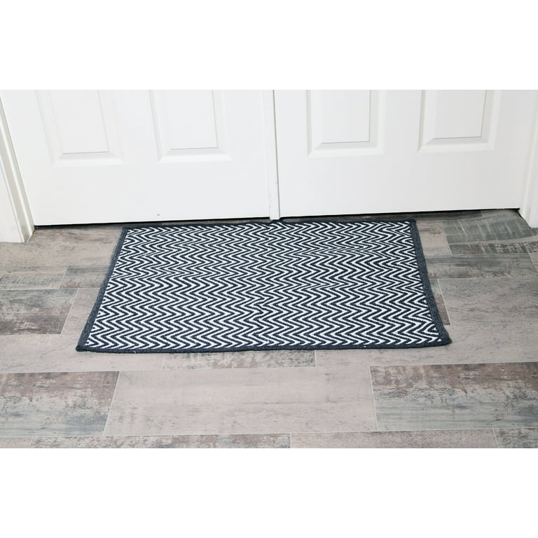 Black & White Cotton Door mat Rug Indoor Outdoor - 2x3' Zig Zag Entran –  MystiqueDecors By AK