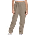 thumbnail image 5 of qelini Fleece Joggers for Women Plus Size Elastic Waist Pants Solid Warm Pants Casual Cozy Trousers with Pockets, 5 of 7