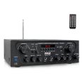 thumbnail image 1 of Amplificador de Audio para Karaoke en Casa de 2 Canales Pyle, Bluetooth, Entrada AUX, USB, 2 Entradas de Micrófono con Efecto de Eco, Compacto y Negro, Ideal para Fiestas y Reuniones, 1 of 8