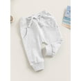 thumbnail image 4 of Baby Boys Sweatpants, Elastic Waist Drawstring Solid Fall Trousers with Pockets for Casual Daily, 4 of 8