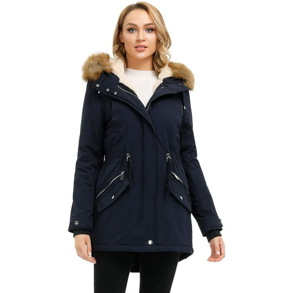 Women's Hooded Parka Coat Winter Coats Warm Jacket Long Parka Coat Thichkened Winter Jacket with Pockets