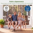 thumbnail image 5 of Fortune Candy 3-Seater Wooden Porch Swing with Hanging Chains, Heavy Duty 880 lbs, Deep Brown, 5 of 7