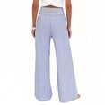 thumbnail image 4 of HADST Women's Striped Wide Leg Pants Elastic Waist Trousers with Side Pockets, Lightweight Loose Fit for Summer Beach, 4 of 5