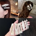 thumbnail image 4 of Pinzas para el cabello con perlas para mujeres y niñas, 4 piezas de lazos/clips/corbatas grandes para cumpleaños, regalos del día de San Valentín, horquillas brillantes, accesorios para el cabello, 4 of 5