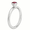 thumbnail image 3 of Bague en Argent Sterling Stackable Expressions Haute 5 mm Ronde en Rubis Créé Taille 10, 3 of 3