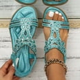 thumbnail image 2 of WILLBEST Sandalias De Plataforma Con Tiras Cruzadas Y Diamantes De Imitación Para Mujer, Sandalias Con Correa Elástica En El Tobillo, Zapatos Casuales De Playa Bohemios 1327, 2 of 6