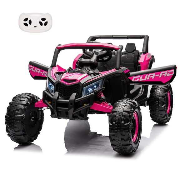 TROPOW 24 Volt Ride On Toys for Boys,Battery Powered Kids Car, Electric Off-Road UTV Car with Remote Control, 200W Motors, Led Lights, Music, Enhanced Suspension, Ride on Toy for Kids,Rose Red