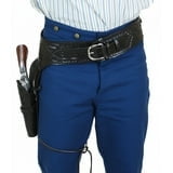 TJAYZ Western Drop Loop Leather Gun Belt and Holster, Right Hand, 38 357 Caliber, BLACK 42"