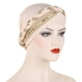 thumbnail image 4 of Fgnfyis Head Hat Cap Ethnic Bohemian Floral Hair Cover with Sequins Braids for Women Fashion Turban E, 4 of 4