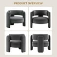 thumbnail image 4 of Acekid Modern Accent Chair - Mid Century Upholstered Armchair, Single Sofa Reading Chair with Arms, Comfy Corner Chair for Bedroom & Office, Black (1-Piece), 4 of 8
