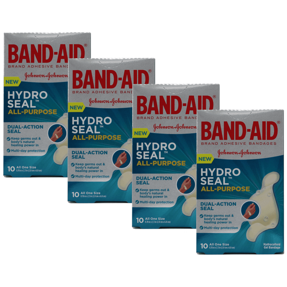 4 Pack BANDAID Brand Hydro Seal Waterproof All Purpose Adhesive